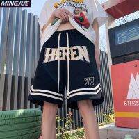 ☏▨ American basketball shorts mens summer over-the-knee sports pants oversize fitness training boxing five-six pants