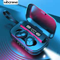 MIXTONE หูฟังไร้สายบลูทูธ 5.0 TWS ระบบควบคุมแบบสัมผัสจอแสดงผล LED พร้อมไมโครโฟนไฟฉาย