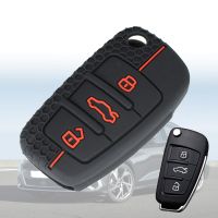 ▨۩▼ 3 Button Silicone Car Remote Key Shell Fob Case Cover For Audi A1 S1 A2 A3 S3 A5 A6 RS4 TT Q3 Q7 2005 2006 2007 2008 2009 - 2013