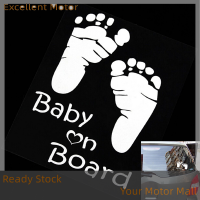 Excellent 1 x safty Sticker Baby On Board Car decal สติกเกอร์กันน้ำสีขาวสะท้อนแสง