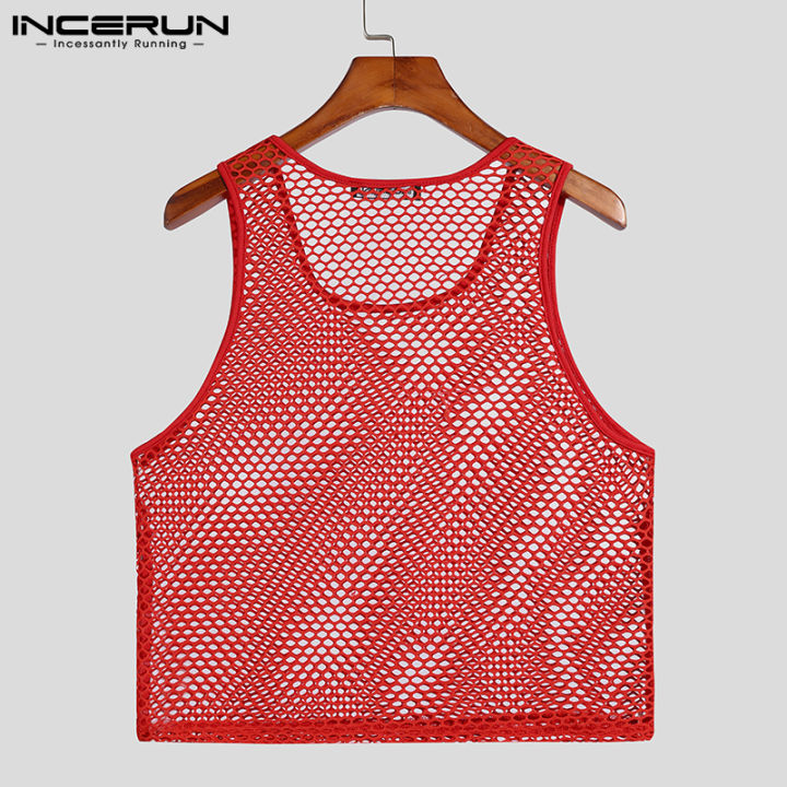 incerun-เสื้อเบลาส์แขนกุดแหอวนแท้สำหรับผู้ชายเสื้อยืดลายทางแขนกุดสำหรับวันหยุดเสื้อกล้ามเสื้อยืด-ลดล้างสต๊อก-3