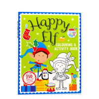 Theme coloring Sticker Book Happy elf Coloring Activity Book original English Picture Book Childrens interesting English Enlightenment cognition contains more than 250 stickers and cards