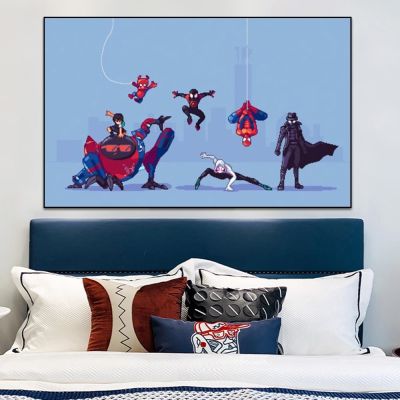 ┅۩ Marvel Superhero Spiderman ภาพวาดผ้าใบโปสเตอร์และพิมพ์ภาพผนังสำหรับห้องนั่งเล่น Home Wall ตกแต่ง Cuadros