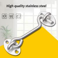 【LZ】❅✇⊙  3 Inch Stainless Steel Cabin Hook Eye Shed Gate Door Latch Silent Holder Window Cabin Hook Lock And Eye Latch Lock Shed Gate