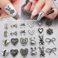 【hot sale】 ▥♣﹊ B50 Vintage Alloy Nail Art Accessories / Cute Rogue Rabbit Heart Flower Bow Nail Art Ornament