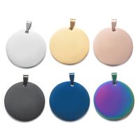 【YF】❂♘  3pcs/lot 316 Mirror Polished Round Disc Engraving Blank Pendant Wholesale Engraved Pendants