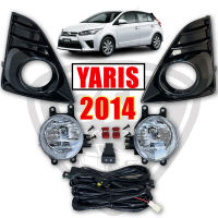 ไฟตัดหมอก ไฟสอปอร์ตไลท์  TOYOTA YARIS ยาริส 2014 2015 2016 ฝาครอบดำ ทรงห้าง 1ชุด