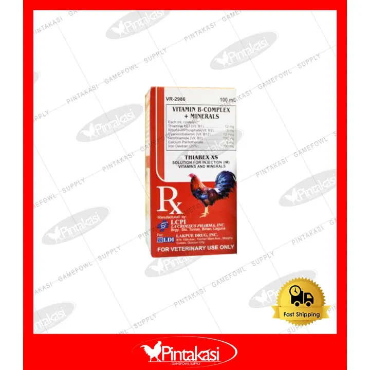 LDI Thiabex XS 100mL Vitamin B Complex + Minerals for Gamefowl, Pigs