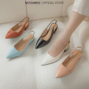 Giày Cao Gót Nữ MOCHARDO GK 5 Mũi Nhọn Đế Vuông Dáng Slingback Phối Quai
