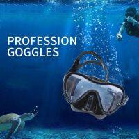 Snorkel Diving Mask Swim Mask Swimming Goggles With Nose Cover, Anti-Fog Tempered Glass Scuba Mask With Silicone Strap