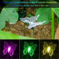 6PCS Solar Butterfly Dragonfly Hummingbird Garden Light Outdoor Solar Stake Light Color Changing Solar Landscape Lawn Yard Light