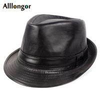 Fashion Pu Leather Gentleman Fedora Hat Men Autumn 2023 Fedoras Solid Black Vintage Dad Hats chapeau Femme Cap Panama Jazz Hat Door Hardware Locks