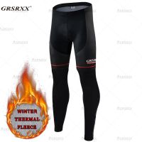 GRSRXX Cycling Pants Winter Fleece Thermal Cycling Tights Men Cycling Bib Pants Windproof Bike Long Trousers With 5D GEL Padded