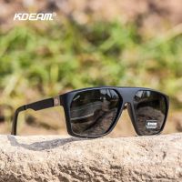 Original Brand KDEAM Long-Lasting TR90 Material Mens Polarized Sunglasses F1 Pilot Dynamic Angled Shape Sun Glasses Male Cycling Sunglasses