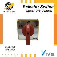 *Clearance Sale* VIVA ซีเล็คเตอร์สวิตช์ (Selector Switch) รุ่น Z16/3.64-AOM Change Over Switch (MAN-OFF-AUTO) ใช้ไฟได้ทั้ง 220V/380V  3ตำแหน่ง 3Pole 16A ขนาด 64x64 รับประกัน 1ปี