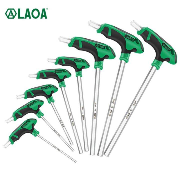 laoa-ไขควงประแจหกเหลี่ยม-t-shaped-พร้อมที่จับ-s2โลหะผสมเหล็ก2-2-5-3-4-5-6-8mm-หัวแบนกุญแจหกเหลี่ยมเครื่องมือสกรูอัลเลน