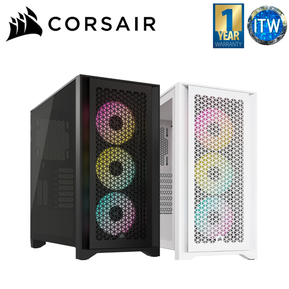 4000d airflow tempered glass mid tower atx case white
