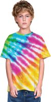 Tie Dyed Years Shirts Tops Casual Girls Sleeve Tee Short Kids Clothes Boy Print Little Blouse Summer Teen Boys Tops