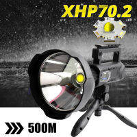 The Brightest Flashlight Portable Searchlight Spotlight XHP70.2 Flashlight 8000mAh LED Camping Light Torch Light Powerful XHP50 Adventure Lamp for Expeditions