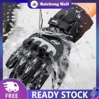 【?Baic?】Men Motorcycle Gloves Touch Screen Windproof Waterproof Winter Warm Riding Gloves For Outdoor Activities