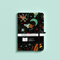 Corderona Black Space Bullet Dotted Journal A5 สมุดปกแข็ง Bujo Elastic Band Dot Grid