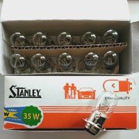 (++โปร) หลอดไฟหน้า มอเตอร์ไซค์ Stanley 12V 35W T-19 1 กล่อง 10ชิ้น ราคาดี อะไหล่มอเตอร์ไซค์ อะไหล่แต่งมอเตอร์ไซค์  แต่งรถ อะไหล่รถมอเตอร์ไซค์