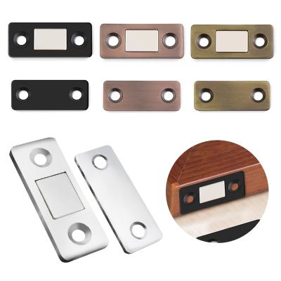 【CW】 2pcs Ultra Thin Magnetic Cabinet Catches for Closet Cupboard Hardware Door Closer Stops with Sticker Screws