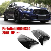 1คู่สำหรับ Q50 Q60 Q70 QX30 Infiniti 2014-2021ที่คลุมประตูกระจกหมวกทนทานฝาครอบกระจกมองข้างรถยนต์อุปกรณ์เสริมภายนอกรถ