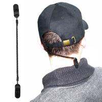 3pcs Cap Retainer Holder Cord Black Hat Clip for Fishing Apparel Keeper Holder and Coiled Cord