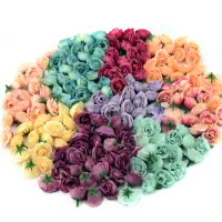 【CC】 10/50/100pcs 2.5cm Silk Artificial Heads Wedding Decoration Accessories Fake Flowers