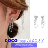 COCOJEWELRY ต่างหูพู่ห้อยหลายชั้นหรูหราสไตล์เกาหลี,ต่างหูแฟชั่นน้ำหนักเบาสุดเท่สำหรับผู้หญิง