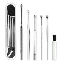 5/6Pcs Ear Wax Pickers Stainless Steel Earpick Wax Remover Curette Ear Pick Cleaner Ear Cleaner Spoon Care Ear Clean Tool