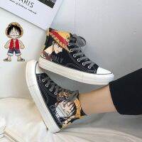 COD SDFGDERGRER Black One Piece Spring Summer Trend All-Match Korean Version Anime Men Women High-Top Canvas Shoes