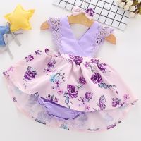 【CW】 Halilo Baby Dresses Floral 1 Year Birthday Infant Clothing Little With Headband