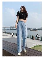 Vintage Streetwear Y2k Baggy Jeans Women Bandage High Waist Patchwork Pockets Denim Pants Harajuku Korean Straight Trousers Jean