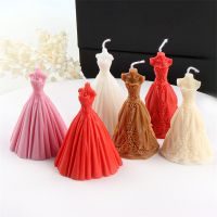 ❈☒☎ heart wedding dress shape aromatherapy natural smokeless soybean wax decoration shooting props gift