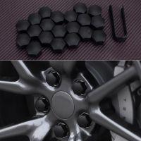 20pcs/Set 21mm Car Wheel Lug Nut Cap Cover with Puller Black Fit for Tesla Model 3 X S Plastic Nails  Screws Fasteners