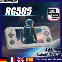 ANBERNIC RG505เกมมือถือ4.95นิ้ว OLED Touch Screen Android 12 OS คอนโซลวิดีโอแบบพกพา512G เกม Psp เด็กของขวัญ