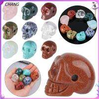 CHANG ของขวัญ การทำเครื่องประดับ แร่ธรรมชาติ Reiki Healing Stones พลอยดิบ แกะสลักโครงกระดูกรูปปั้น Crystal Skull Figurine