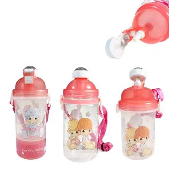 550/650ml Cute Water Bottle for Girls with Lid Straw Sticker Plastic Juice  Milk Portable Kawaii Tumbler Children's Drinkware