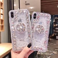 พลอยเทียมกากเพชรพร้อมเคสสำหรับ Apple iPhone โทรศัพท์นุ่มใสสายคล้อง14 13 12 11 Pro Max X XS XR Max Plus เคสแฟชั่นจาก GGQcase