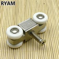 Original stainless steel wooden door hanging wheel pulley sliding door hanging pulley / sliding door hanging door wheel hanging track pulley 4 wheels