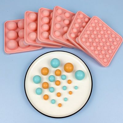 Porous Round Candy Chocolate Silicone Mold with Lid DIY Fondant Pudding Ice Cube Mould Valentines Day Party Wedding Cake Decor Ice Maker Ice Cream Mo