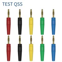 QSS 10PCS 2MM Banana Plug Gold Plated Banana Pin Electrical Connector Accessories  Q.10005 Clamps