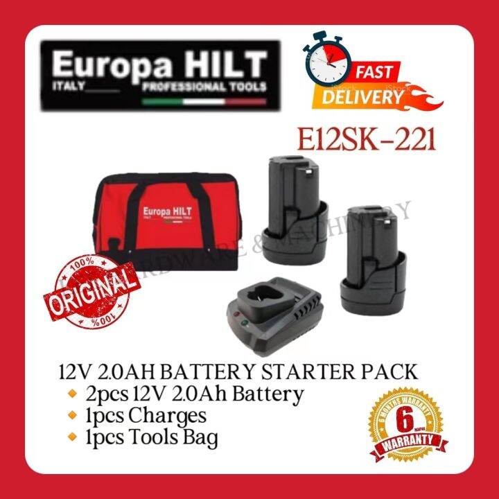 EUROPA HILT 12V 2.0AH LITHIUM ION RECHARGEABLE BATTERY FOR EUROPA HILT ...