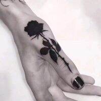 Waterproof Temporary Tattoo Sticker Black Rose Flower Design Body Art Fake Tattoo Flash Tattoo Wrist Arm Male Female