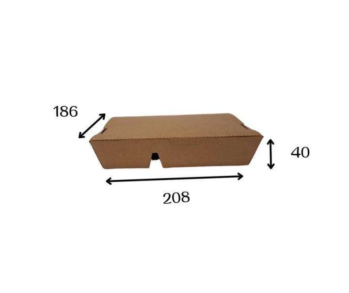 กล่องอาหารคราฟท์4ช่องฝาพับ-25-50ชิ้น-แพ็ค-กล่องอาหาร-กล่องข้าว-กล่องข้าวเซ็ต