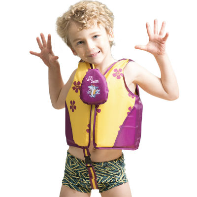 เสื้อชูชีพเด็กดอกซากุระเสื้อกั๊กว่ายน้ำเด็กพร้อมหัวเข็มขัดนิรภัย