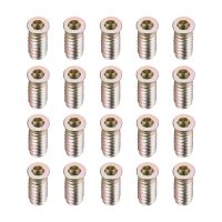 【CW】 uxcell 20pcs M6 Threaded Insert Nuts Interface Hex Socket 10/13/15/17/20/25mm Wooden Furniture Accessories Screws Carbon Steel