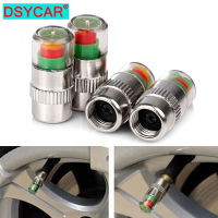 DSYCAR 4 ชิ้น/เซ็ตความดันยางรถMonitor Valve Stem Caps Sensor Indicator 3 สีEye Alert-ttlg4809